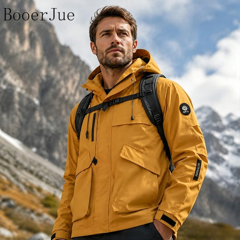 Fishing Jacket Waterproof - 남성용 방수 하이킹 재킷 소프트쉘 후드