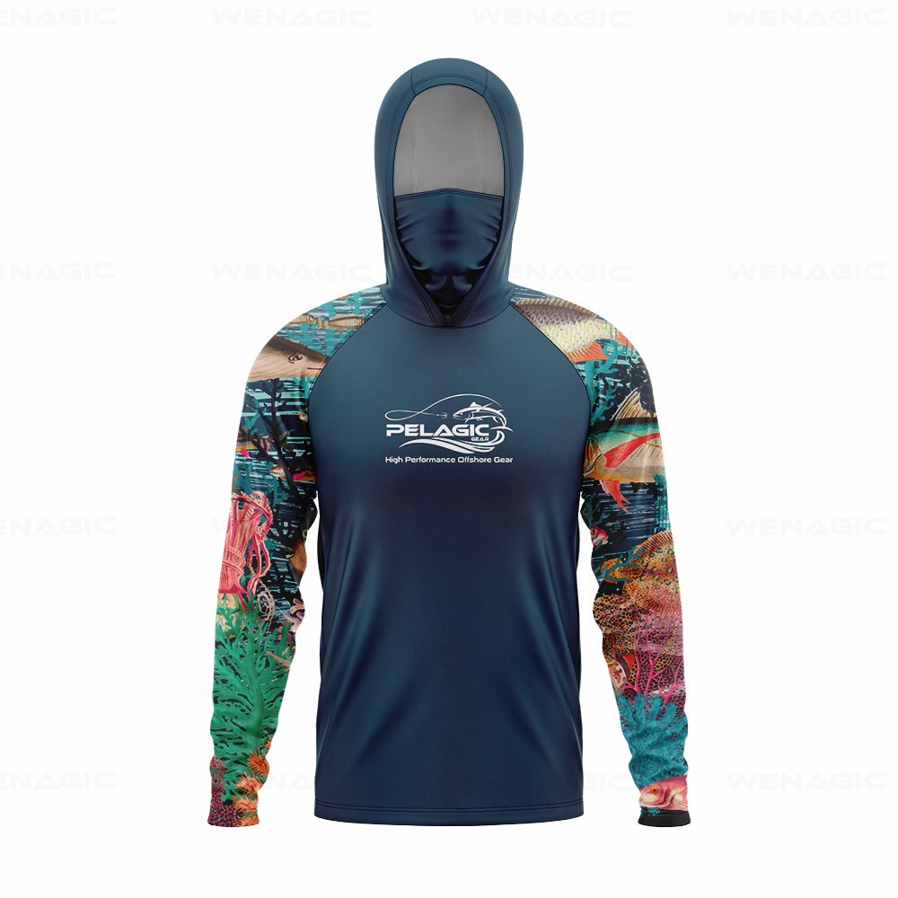 Fishing Shirt Uv Protection - Pelagic gear 남자 후드 낚시 셔츠