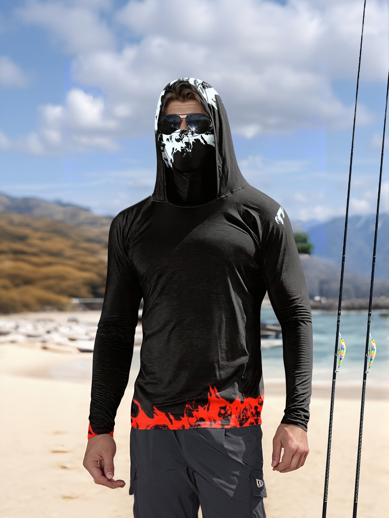 Fishing Shirt Uv Protection - 남성 후드 낚시 셔츠 긴팔 낚시