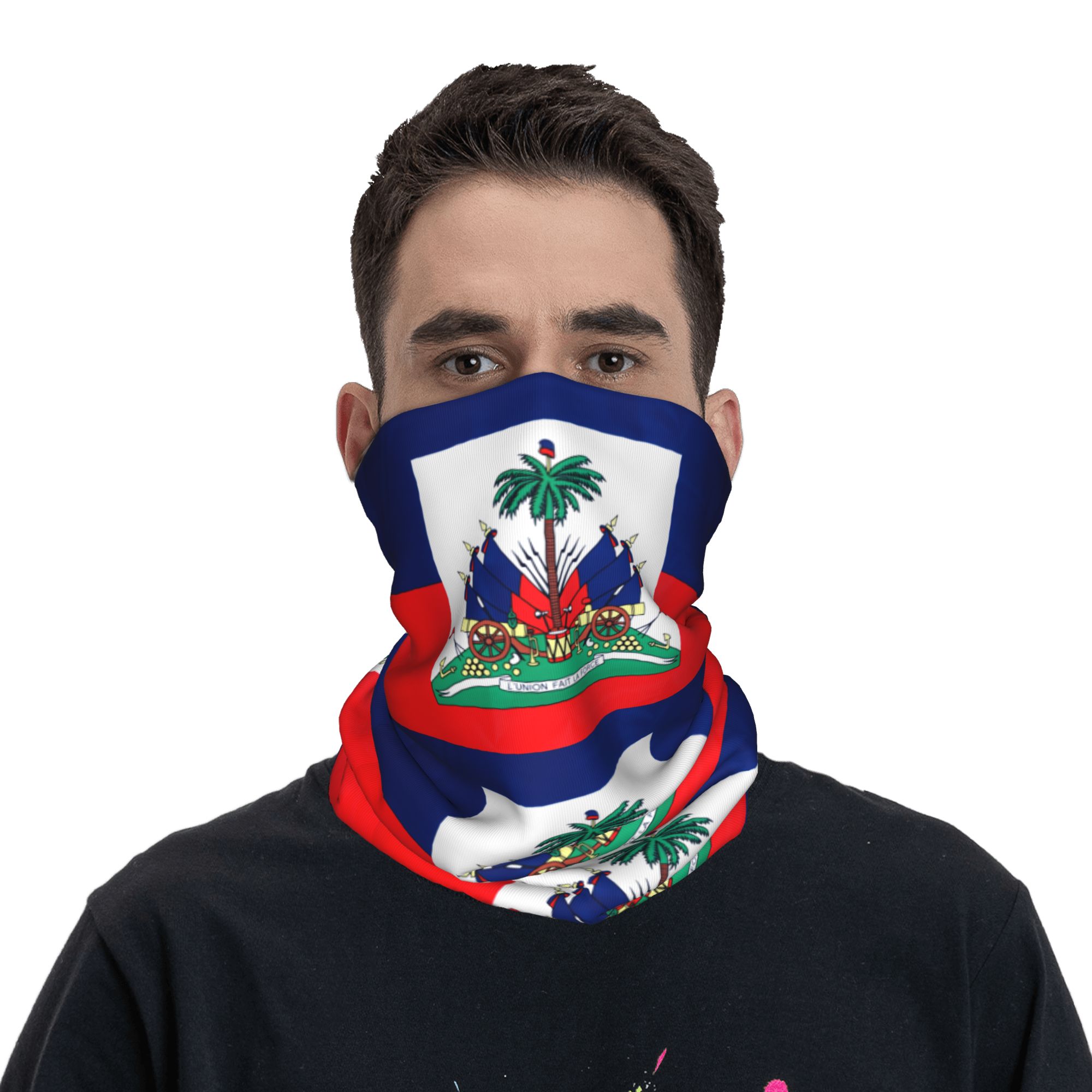 Fishing Mask Sun Protection - 야외 스포츠 발라클라바 아이티 국기 자전거