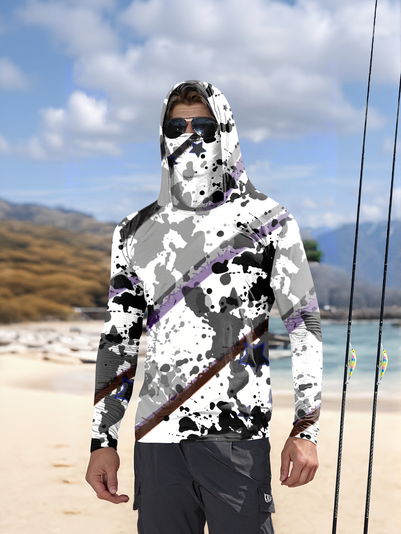 Fishing Shirt Uv Protection - 남성 후드 낚시 셔츠 긴팔 낚시