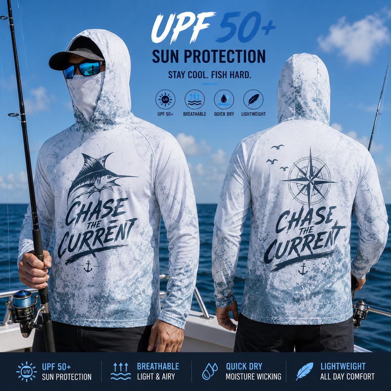 낚시 후드 셔츠 남성용 긴팔 보호 마스크 퀵 드라이 썬 - Fishing Mask Sun Protection 리뷰 및 가격