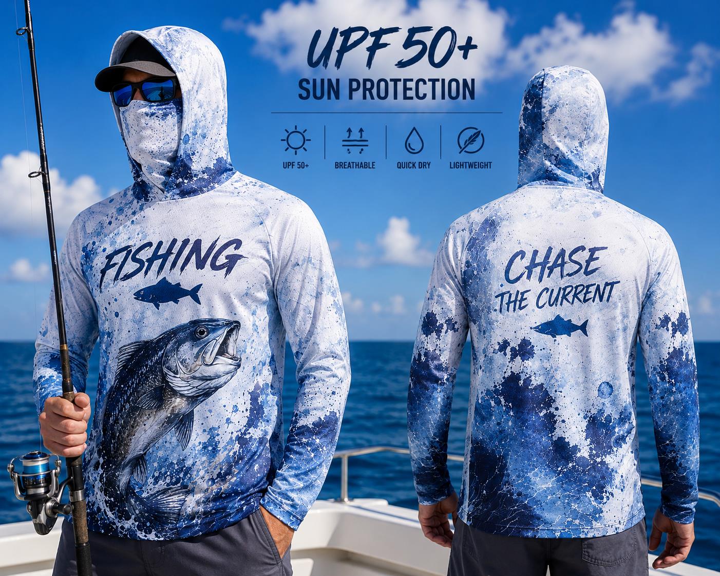 낚시 후드 셔츠 남성용 긴팔 보호 마스크 퀵 드라이 썬 - Fishing Mask Sun Protection 리뷰 및 가격