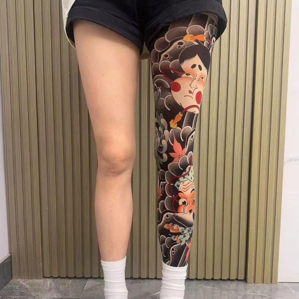 전체 다리 가짜 타투 양말 프린트 타이츠 사이클링 낚시 - Fishing Socks 리뷰 및 가격