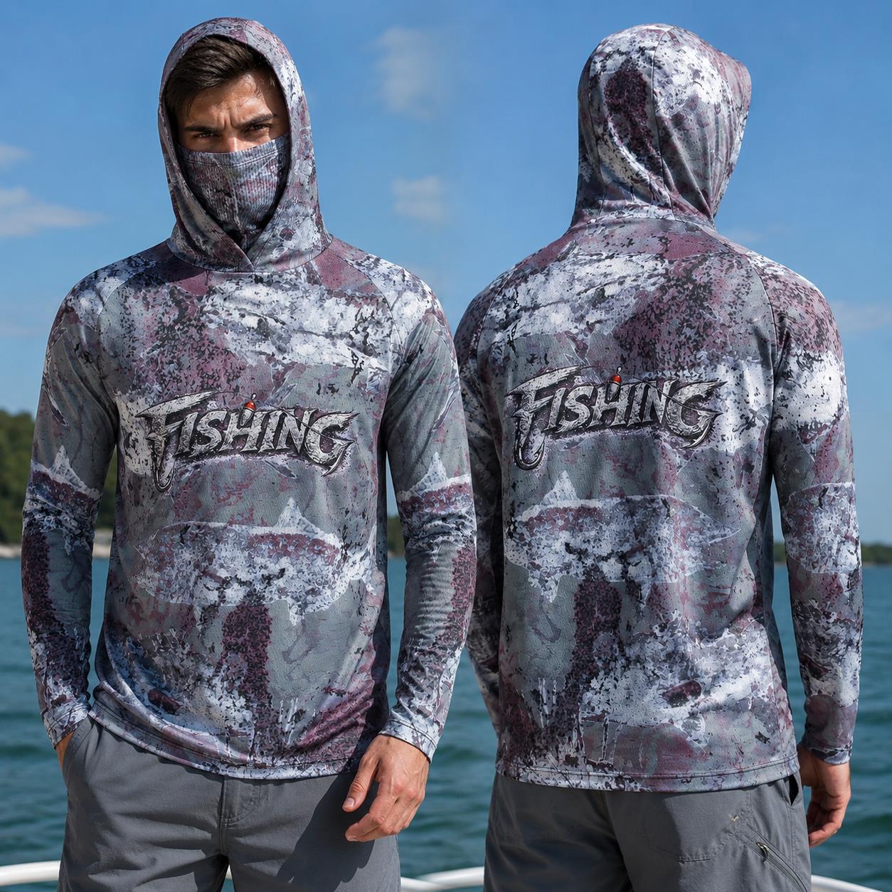 낚시 셔츠 후드 남성 낚시복 긴팔 야외 여름 마스크 후 - Fishing Mask Sun Protection 리뷰 및 가격