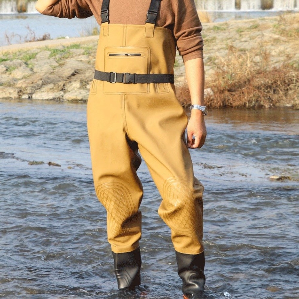 유용한 PVC 낚시복 이중 무릎 보호대 두꺼운 디자인  - Fishing Pants Waterproof 리뷰 및 가격