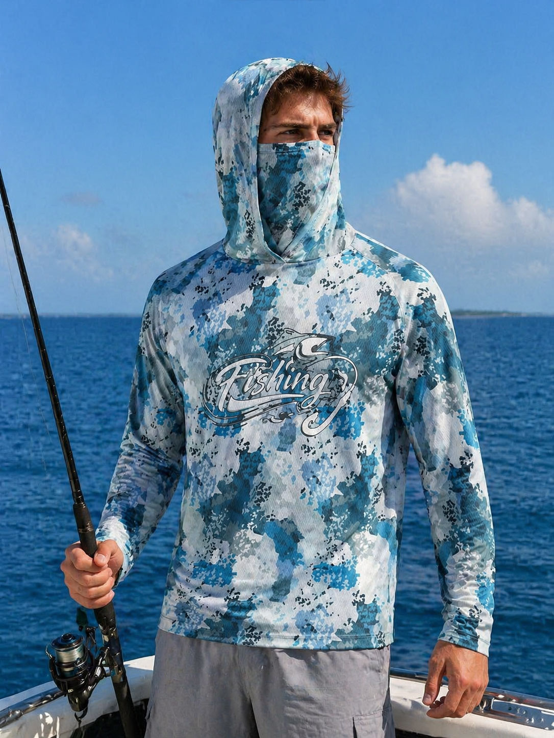 낚시 셔츠 후드 남성 낚시복 긴팔 야외 여름 마스크 후 - Fishing Mask Sun Protection 리뷰 및 가격
